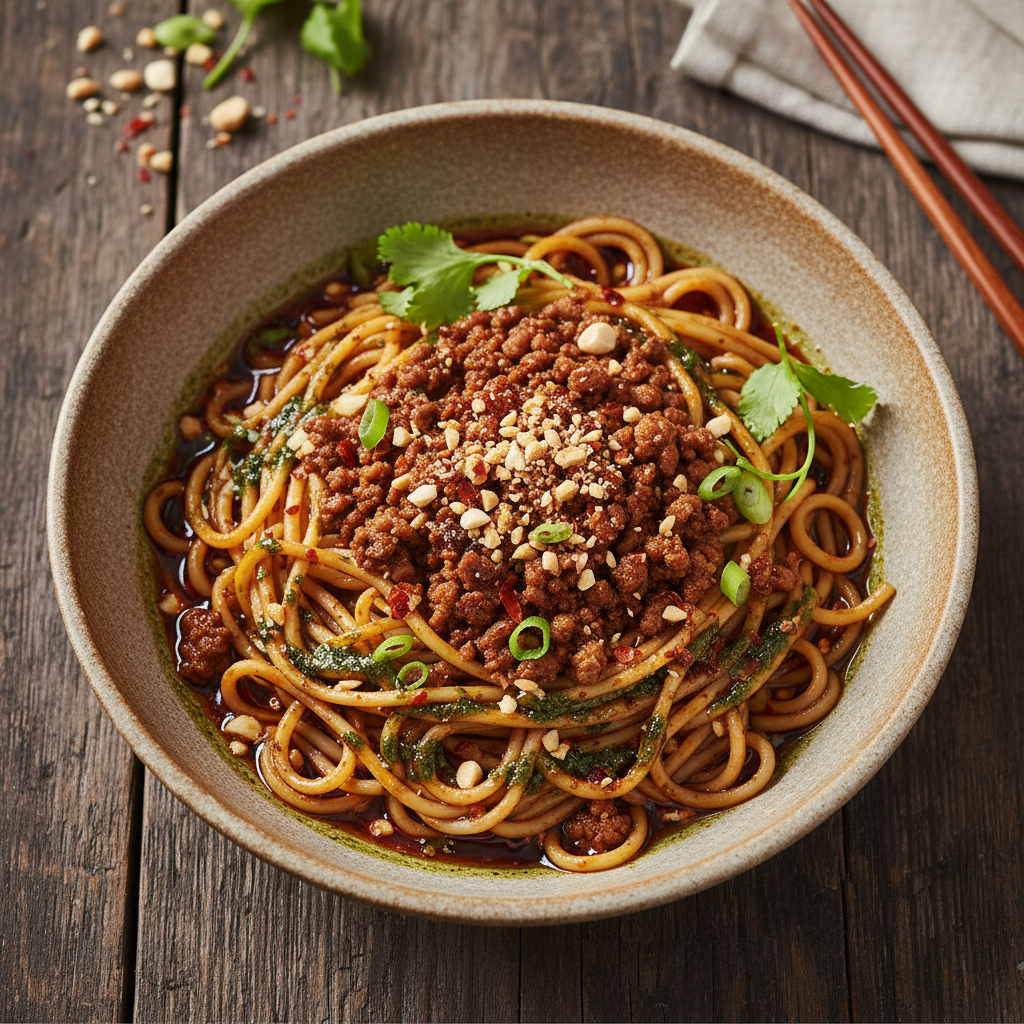 Dan Dan Mian (Chinesische Dan Dan Nudeln)