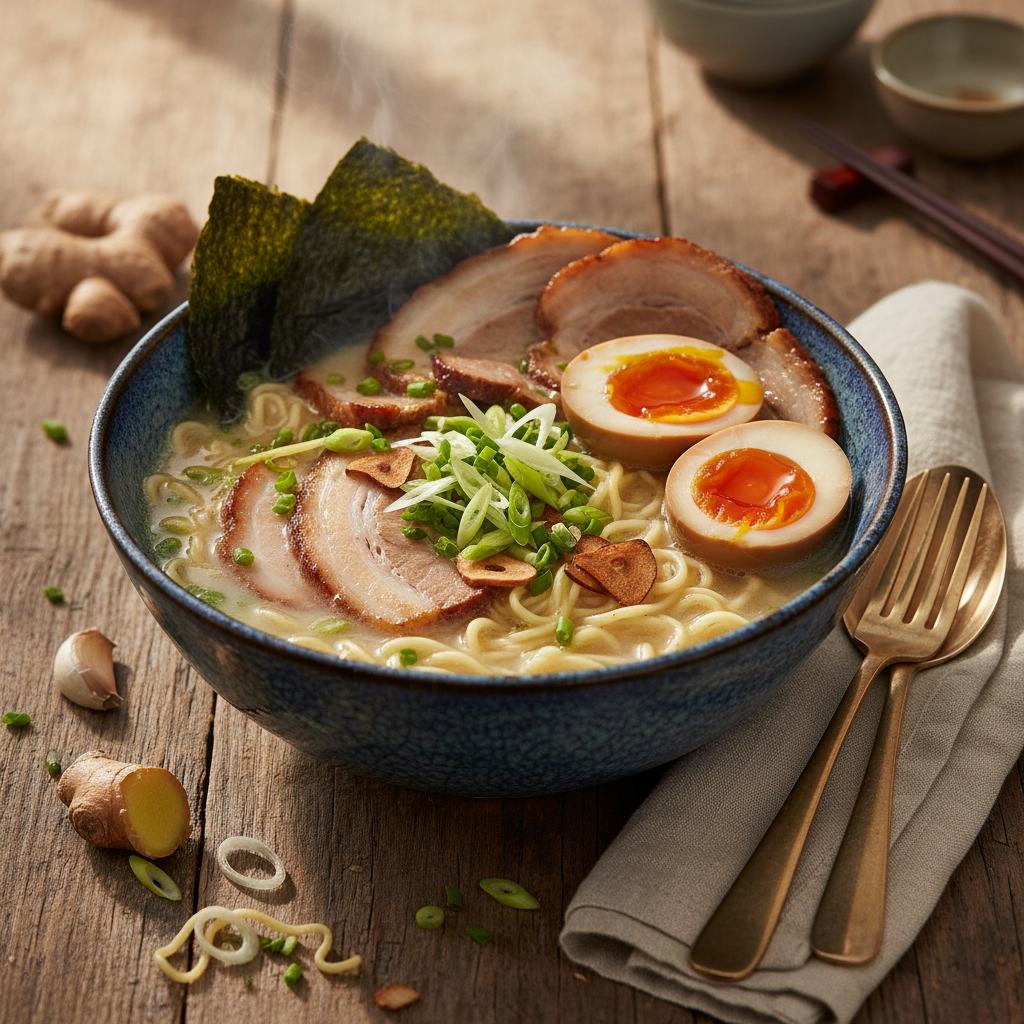 Tonkotsu Ramen (Japanische Schweinefleisch-Ramen)