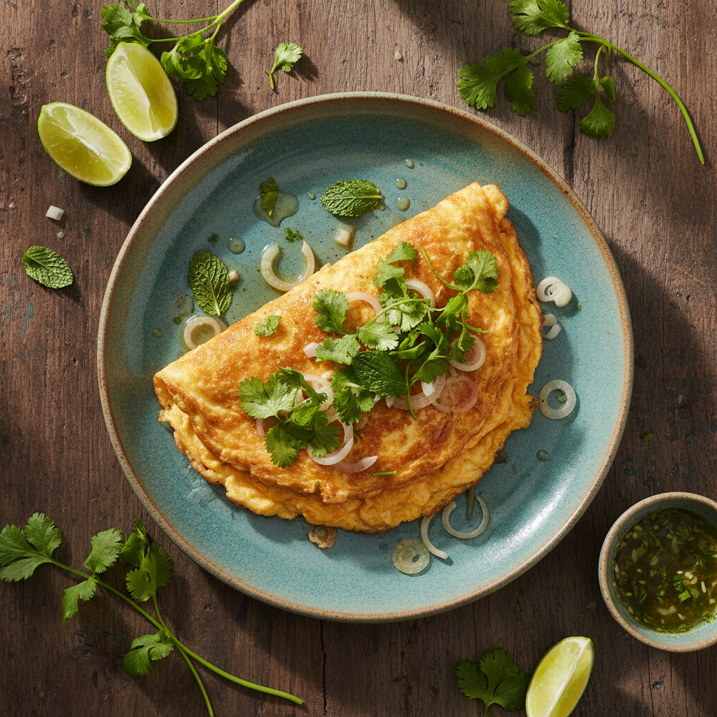 Thailändisches Omelett mit frischen Kräutern (Thai Omelette with Fresh Herbs)