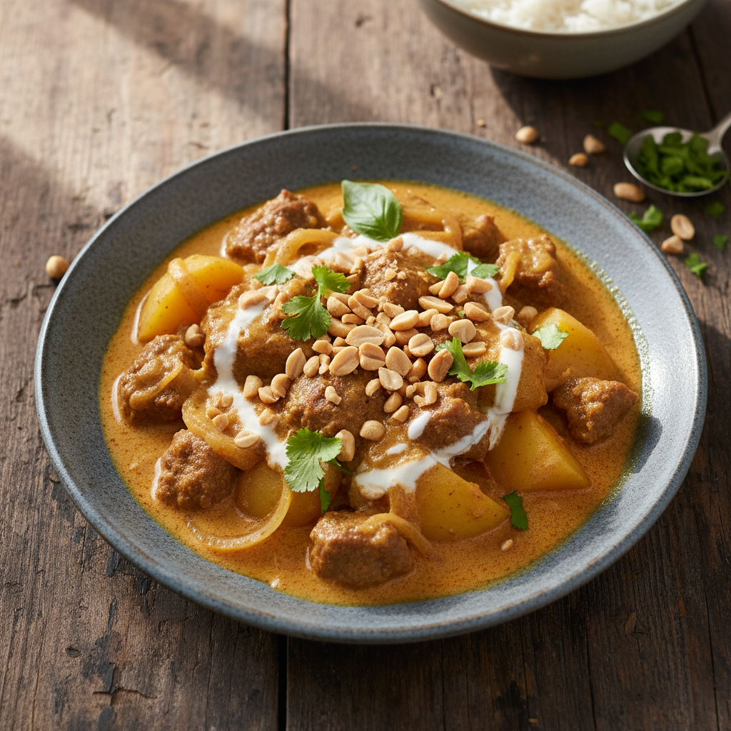 Massaman Curry mit Rindfleisch (Thailändisches Massaman Curry mit Rindfleisch)