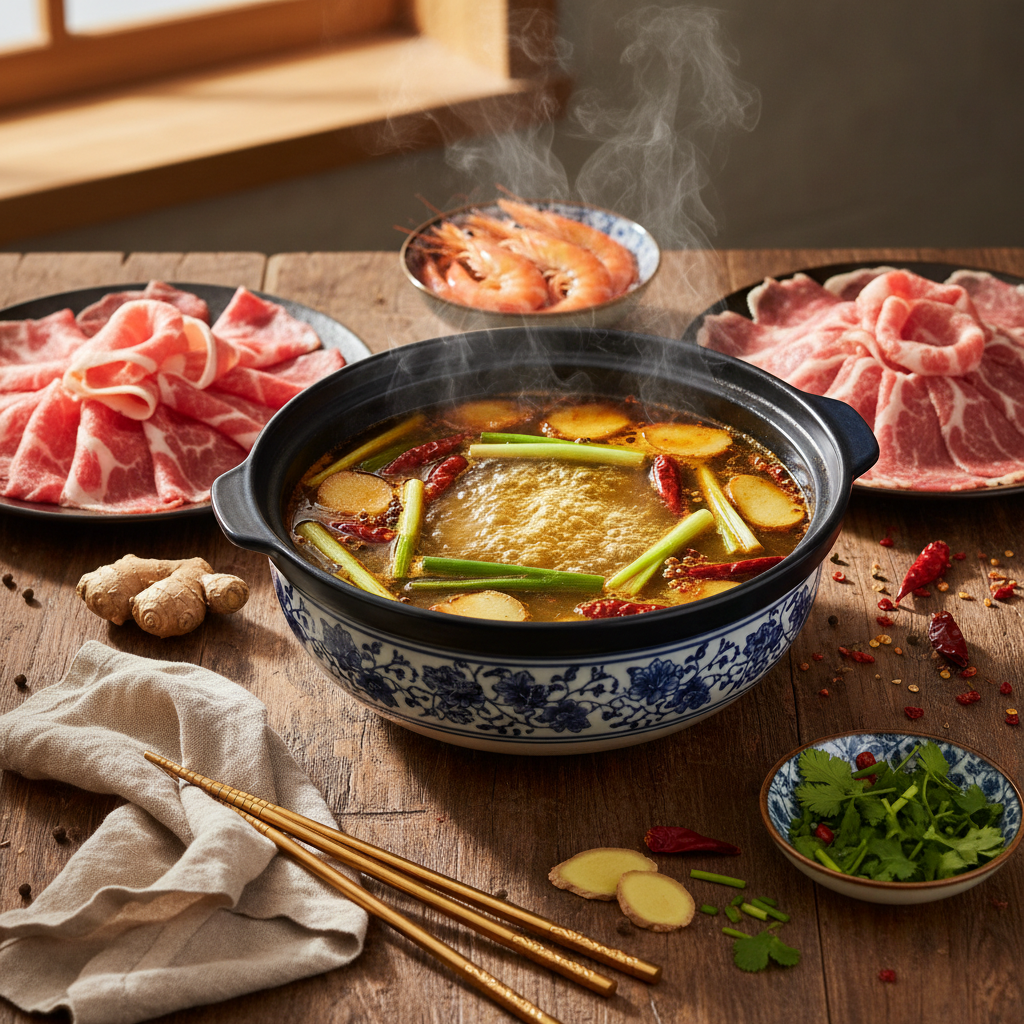 Chinesisches Hot Pot (Chinesisches Feuertopf)