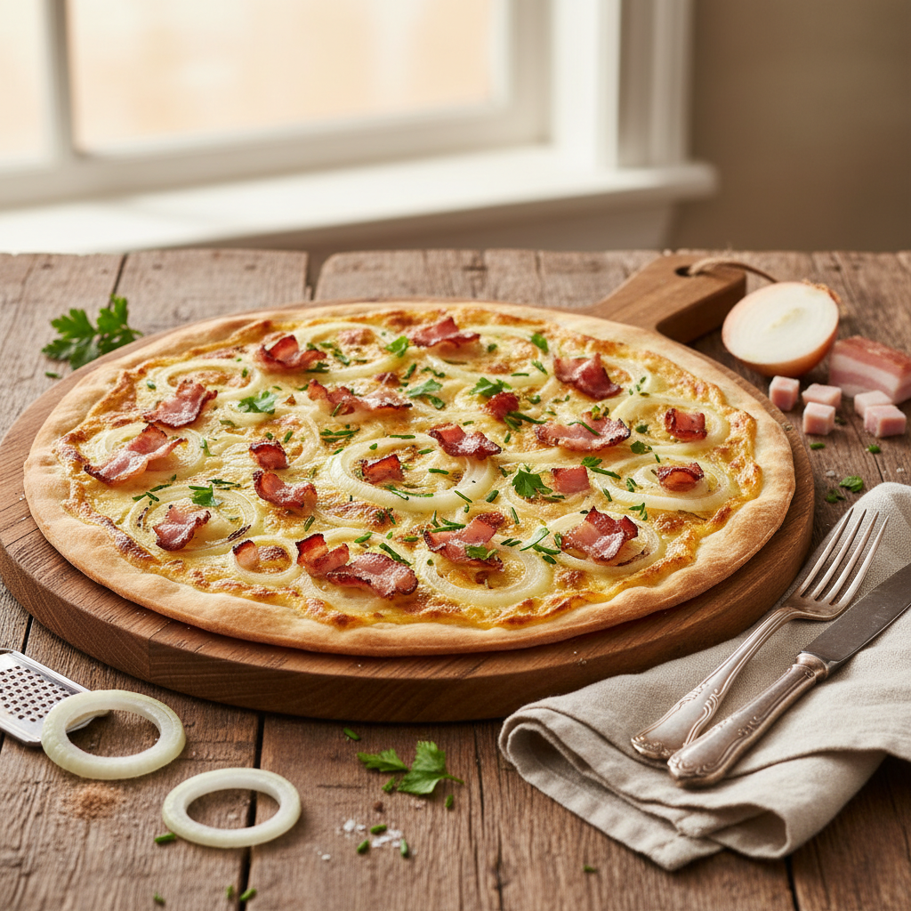 Flammkuchen Elsässer Art (Alsatian Tarte Flambée)
