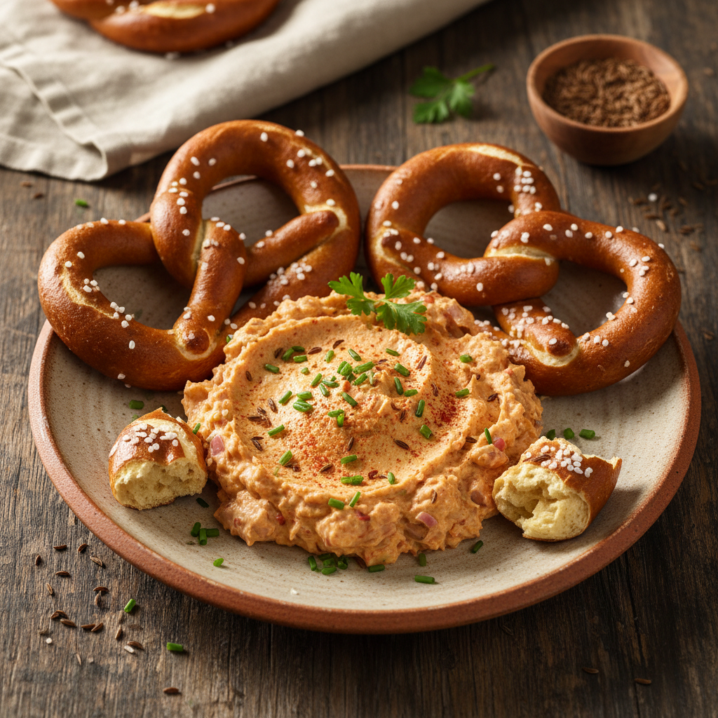 Obatzda mit Brezeln (Bavarian Cheese Spread with Pretzels)