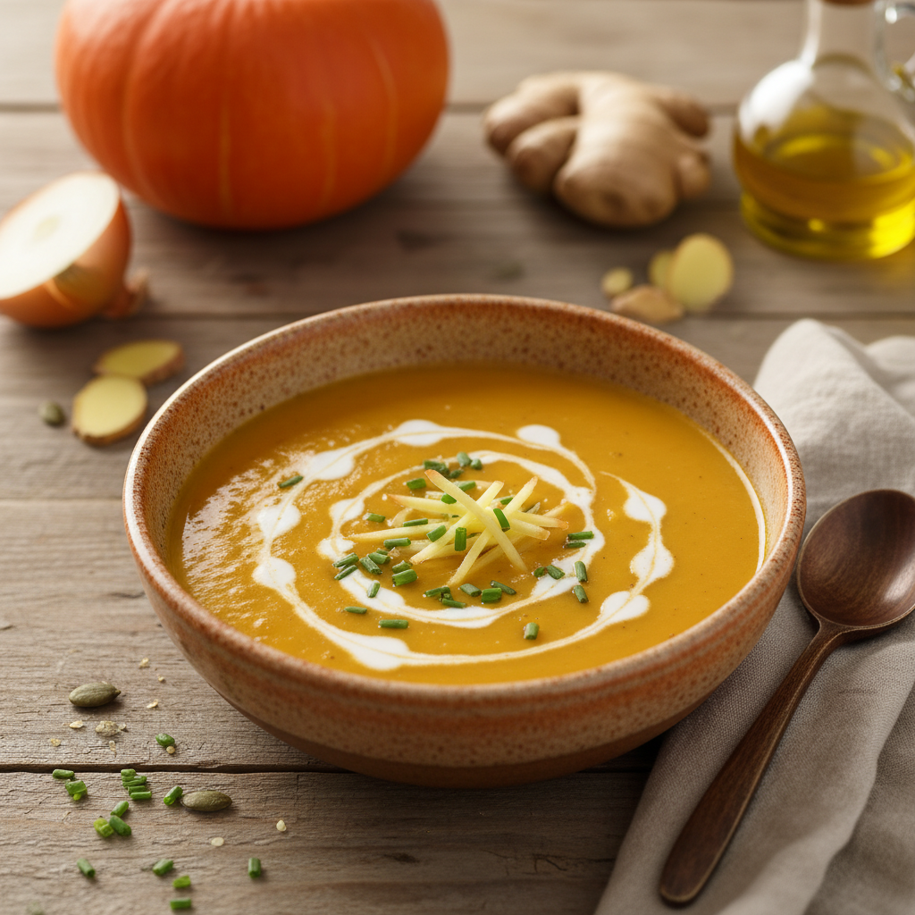 Creamy Pumpkin Soup with Ginger