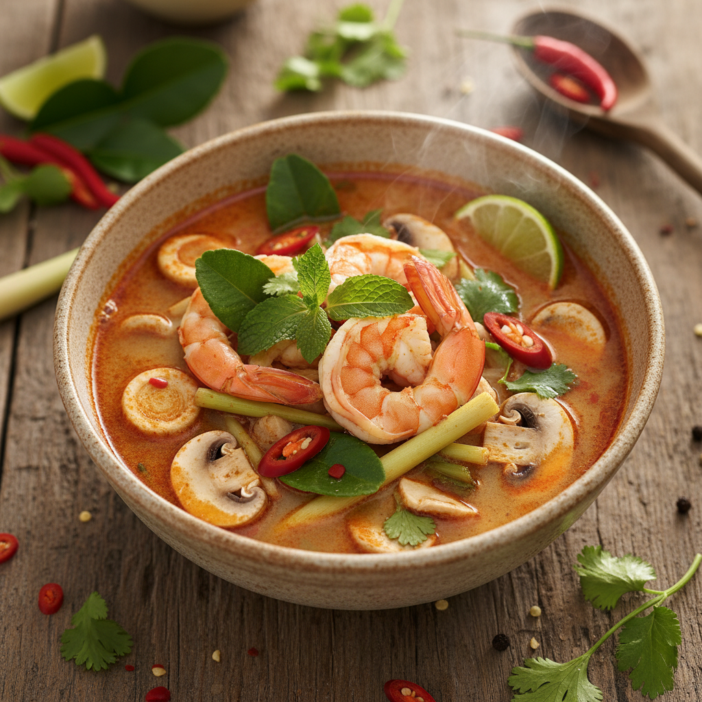 Tom Yum Goong (Thailändische scharf-saure Garnelensuppe)
