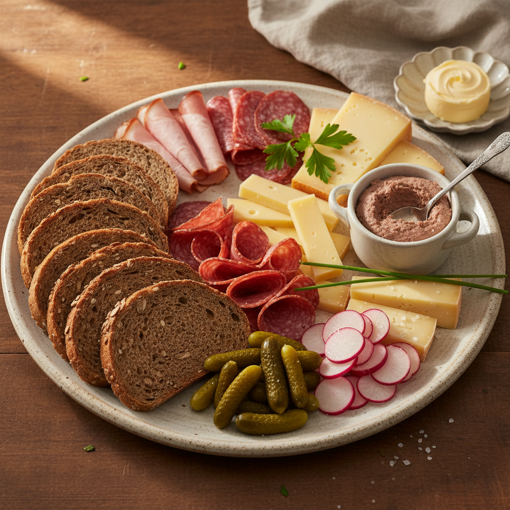 Einfache Brotzeitplatte (Simple Snack Platter for Dinner)