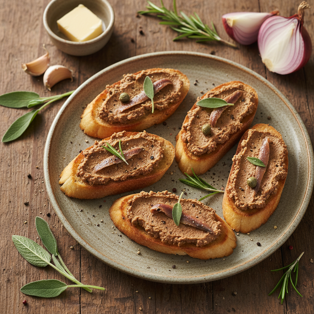 Crostini al Paté di Fegato (Crostini mit Leberpastete)