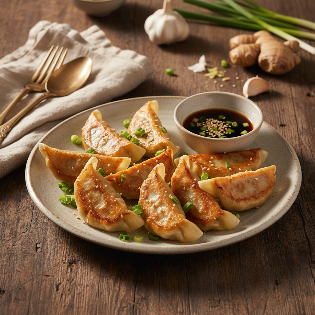 Gyoza (Japanische Schweinefleisch-Teigtaschen)