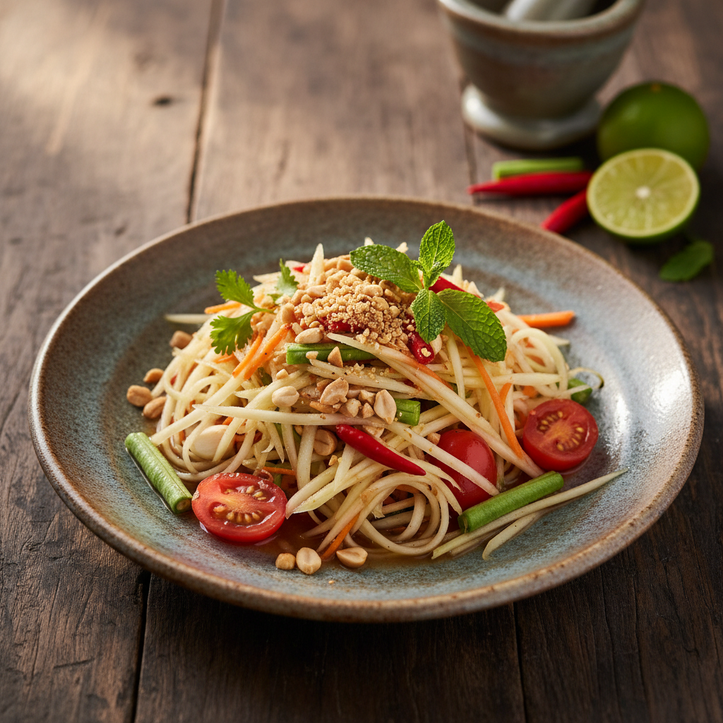Som Tam (Thailändischer grüner Papayasalat)