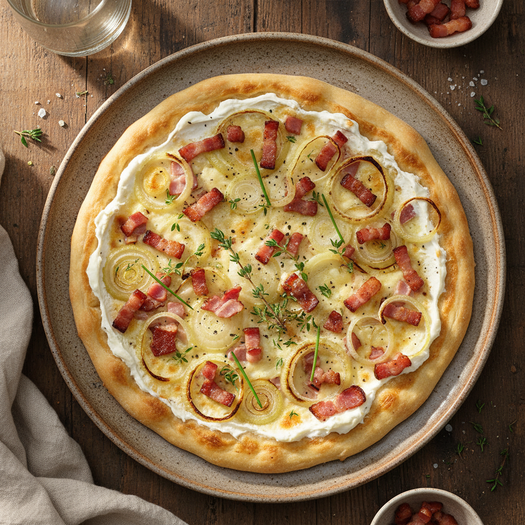 Klassischer Flammkuchen (Classic Tarte Flambée)