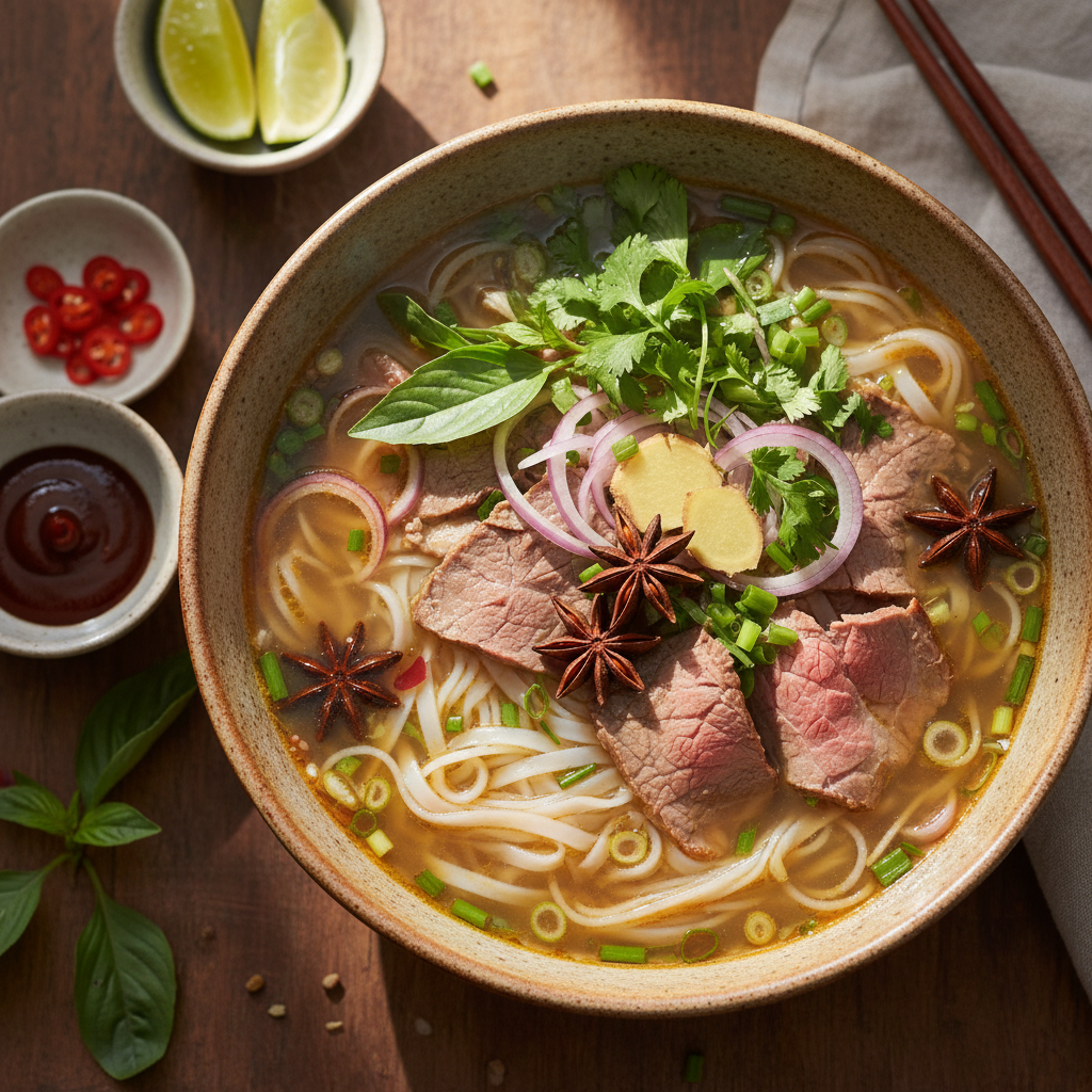 Phở Bò (Vietnamesische Rindernudelsuppe)