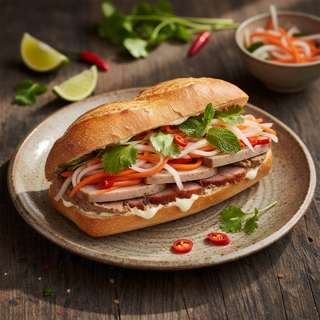 Bánh Mì Thịt Nguội (Vietnamesisches Baguette-Sandwich)