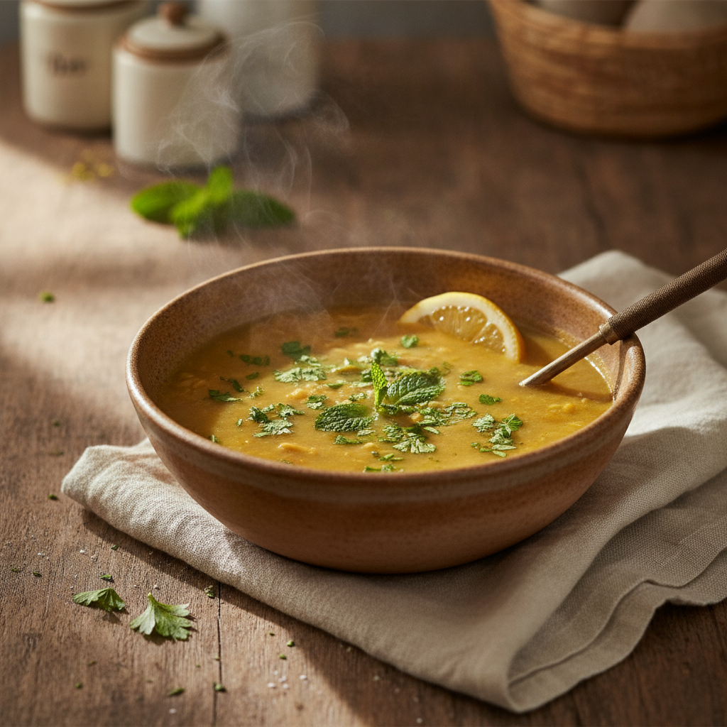 Lebanese Adas bi Hamod Lentil Lemon Soup