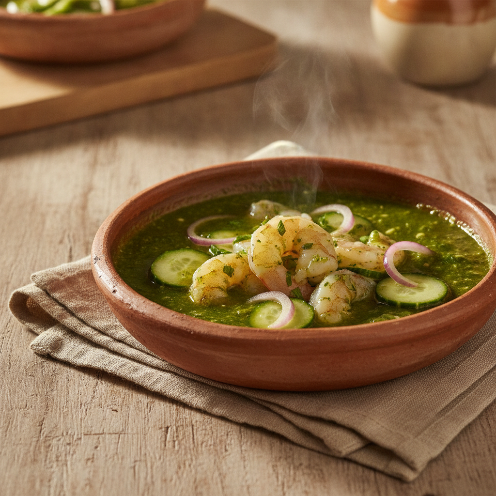 Aguachile Verde — Sinaloa's Fiery Raw Shrimp in Green Chile Water