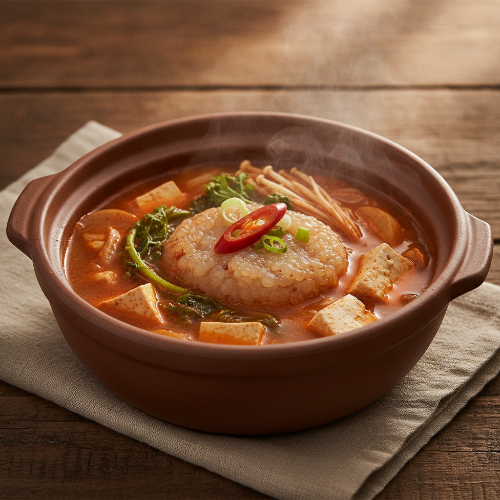 Spicy Fish Roe Stew with Tofu and Vegetables