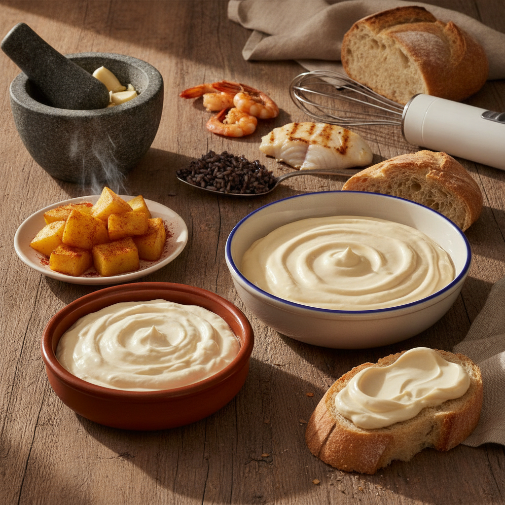Alioli Casero: Traditional Spanish Garlic Sauce, Two Ways