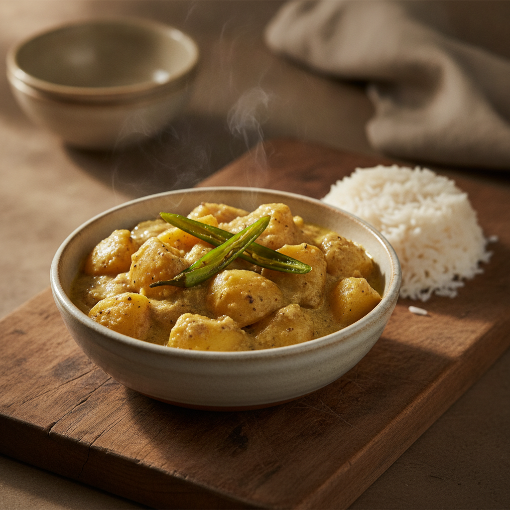 Aloo Posto: Bengali Potatoes in White Poppy Seed Paste