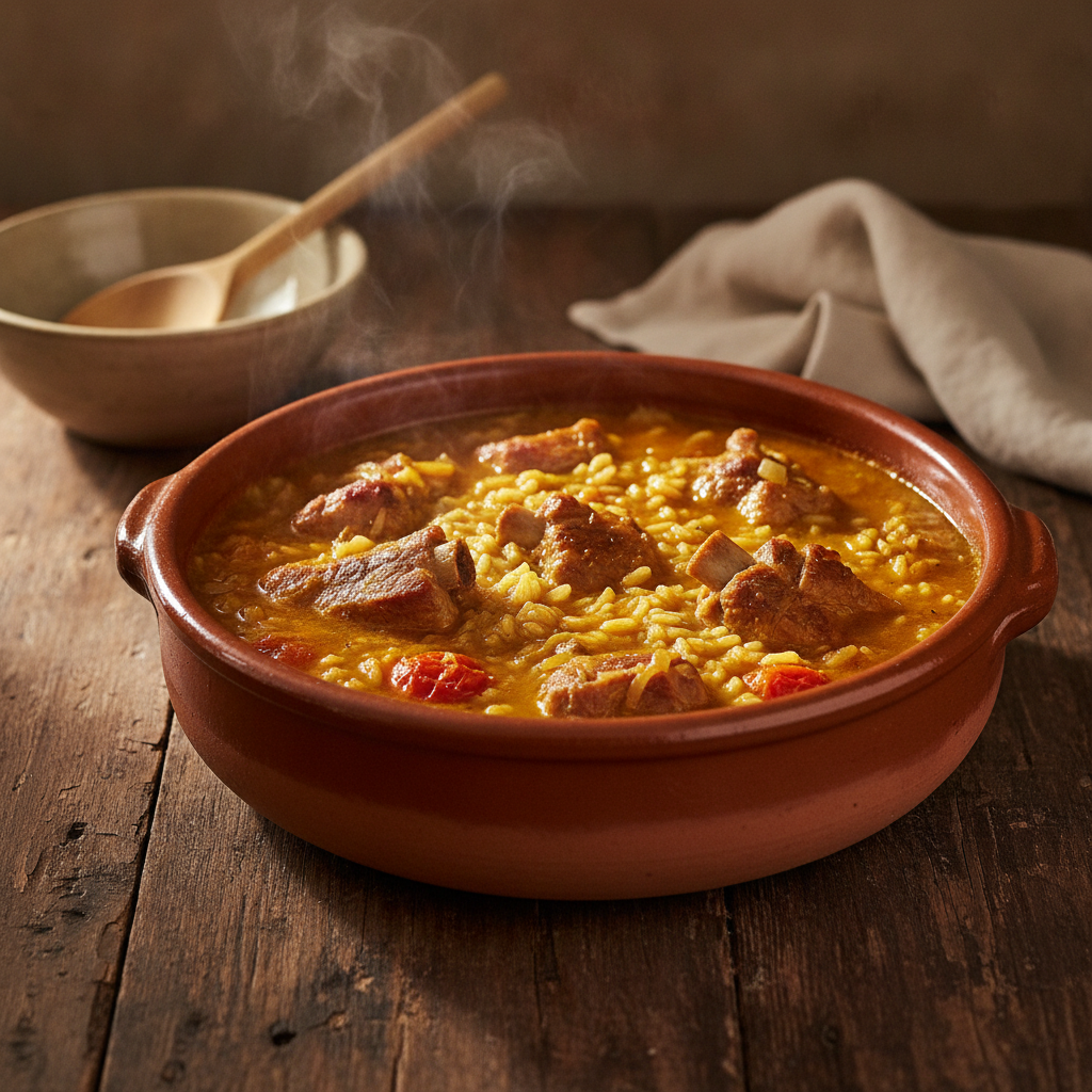 Arròs a la Cassola: Catalan Clay-Pot Rice with Pork Ribs and Saffron