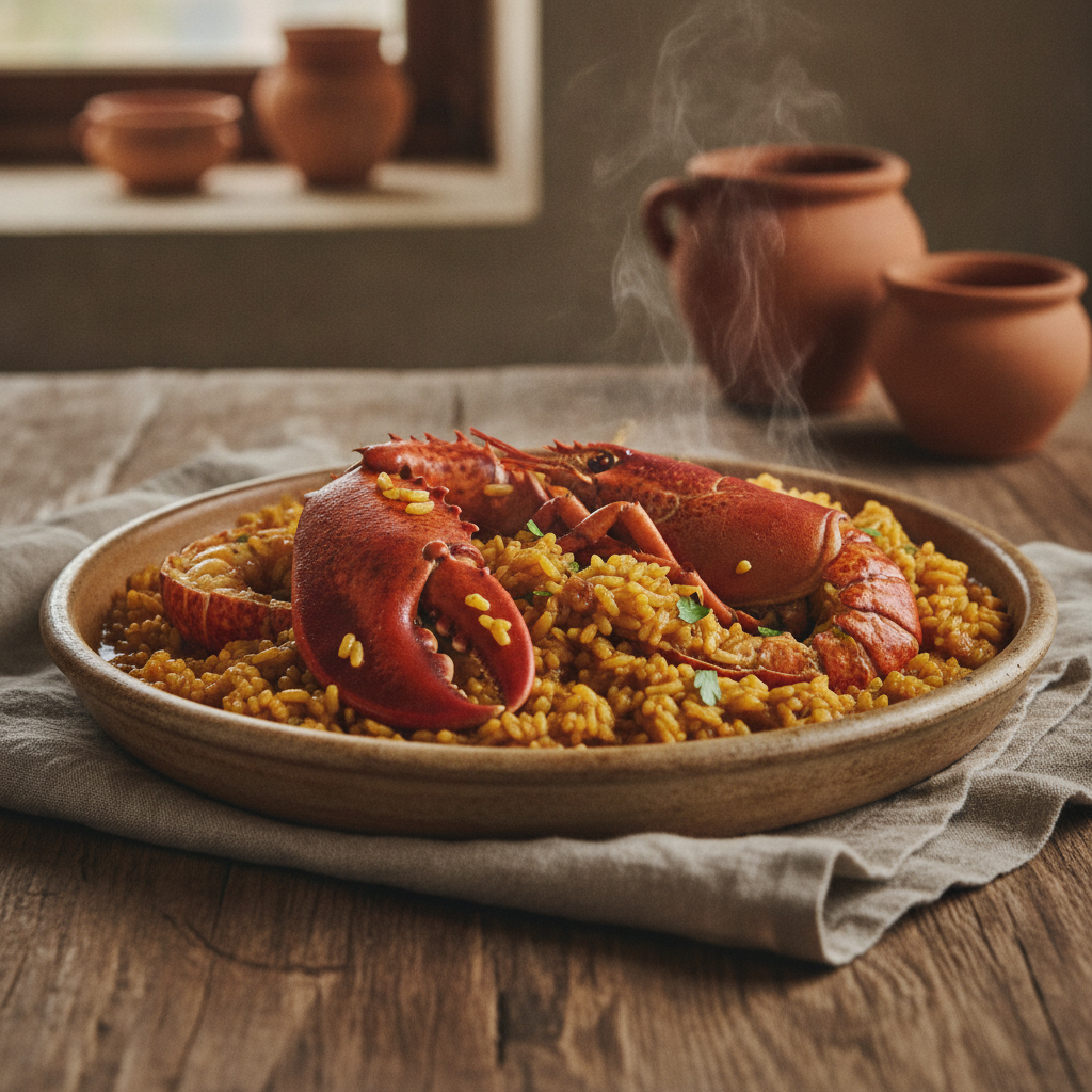 Savory Rice Dish with Fresh Lobster