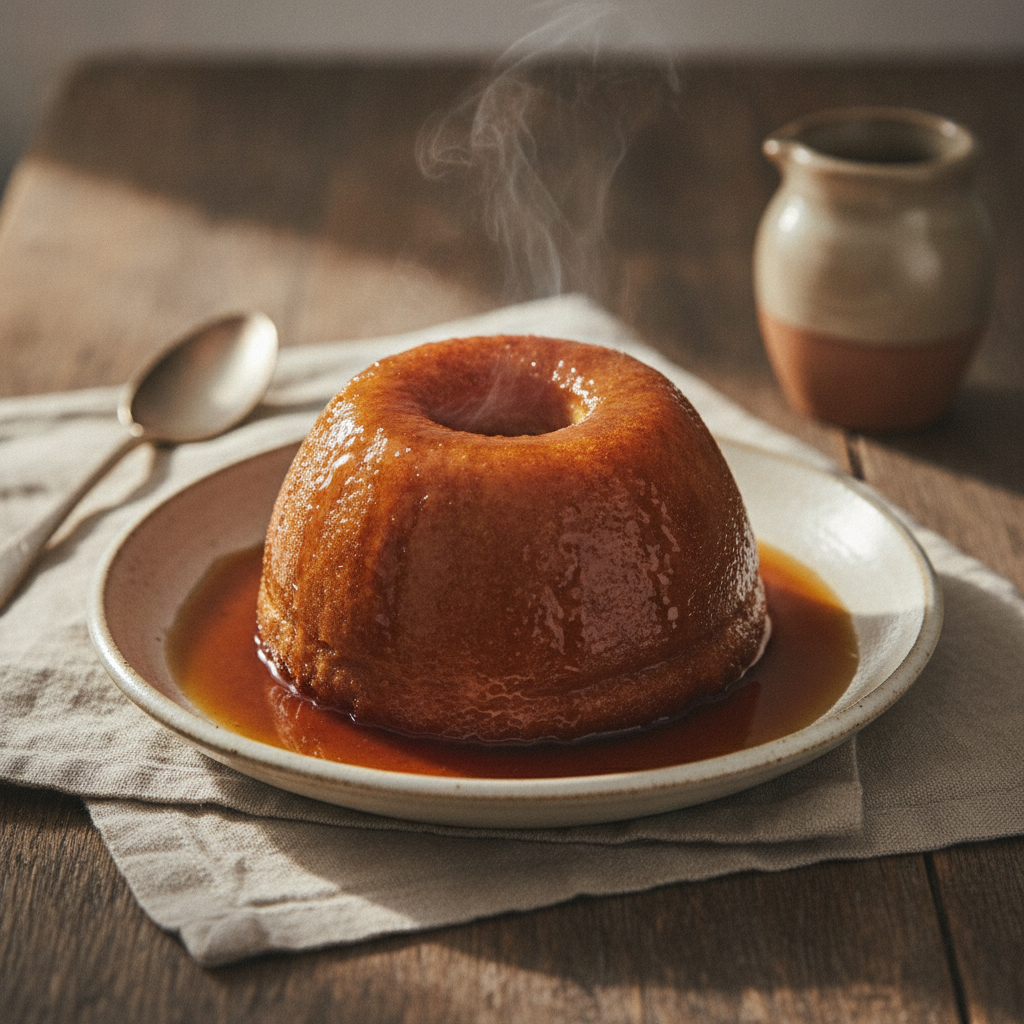 Sweet yeast cake soaked in rum syrup