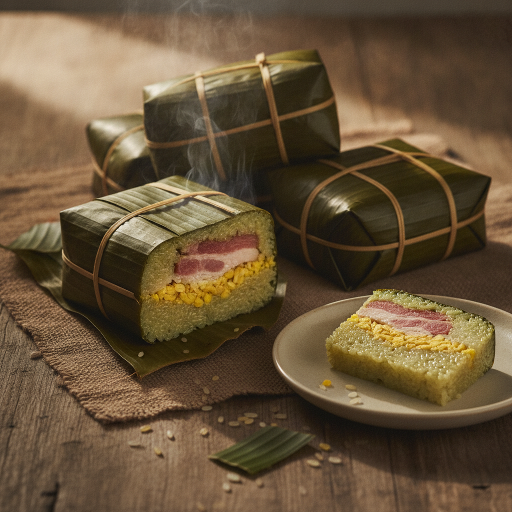 Traditional Glutinous Rice Cake for Vietnamese New Year