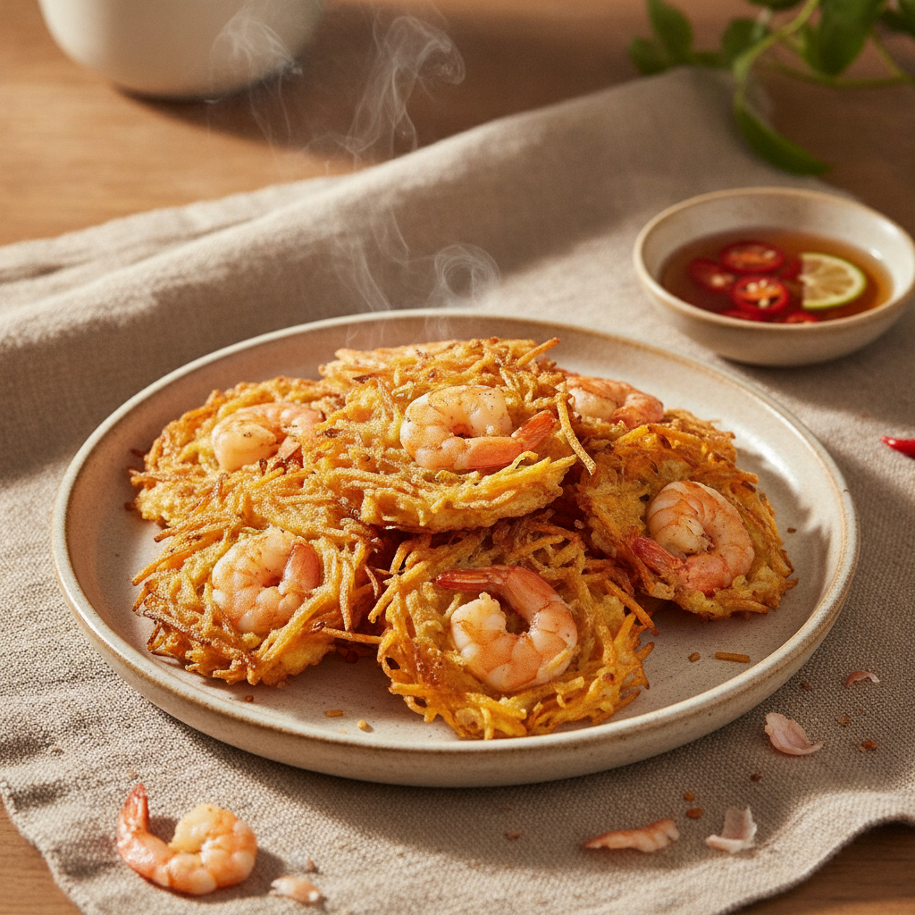 Crispy Fried Shrimp and Sweet Potato Fritters