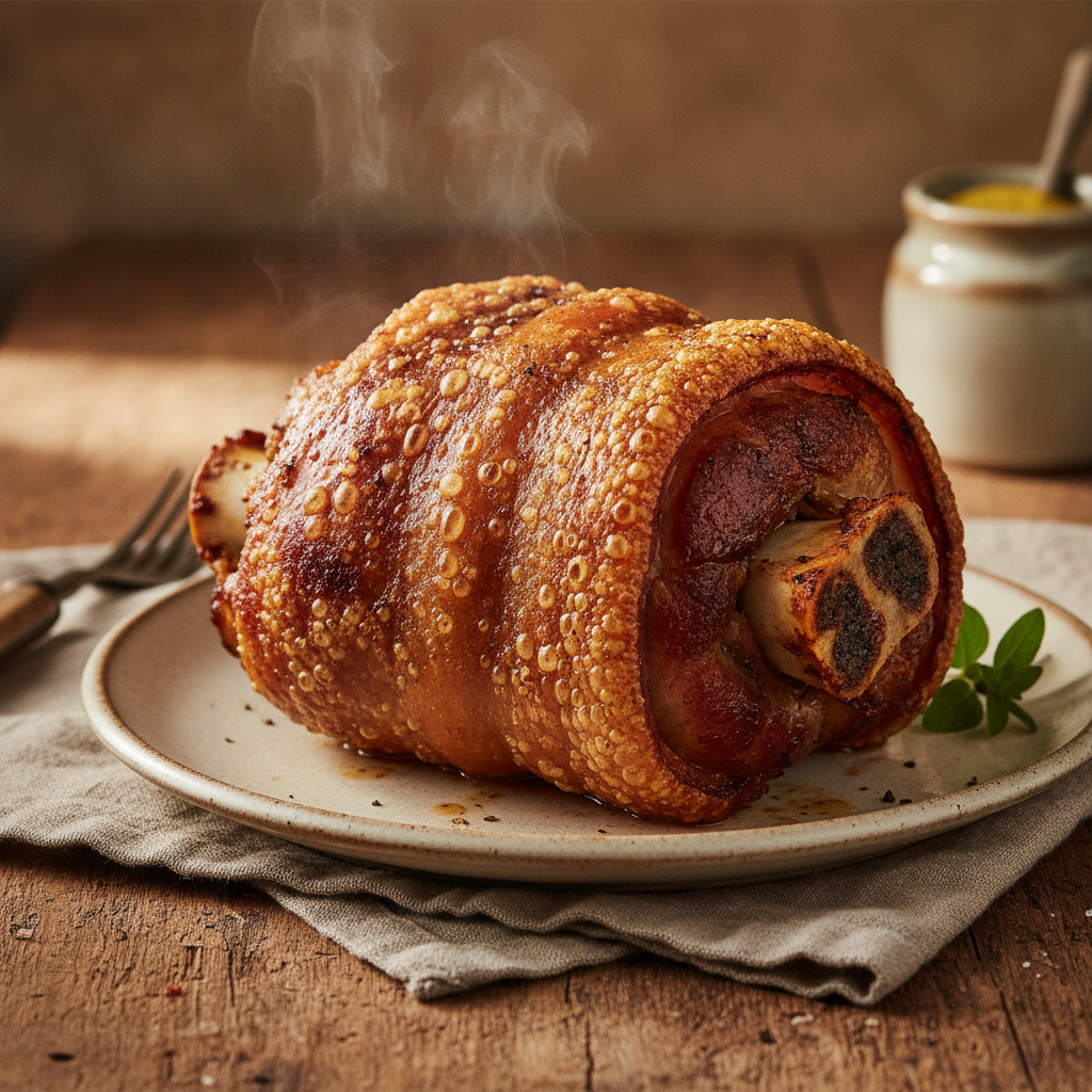 Bavarian Roasted Pork Hock with Crispy Crackling