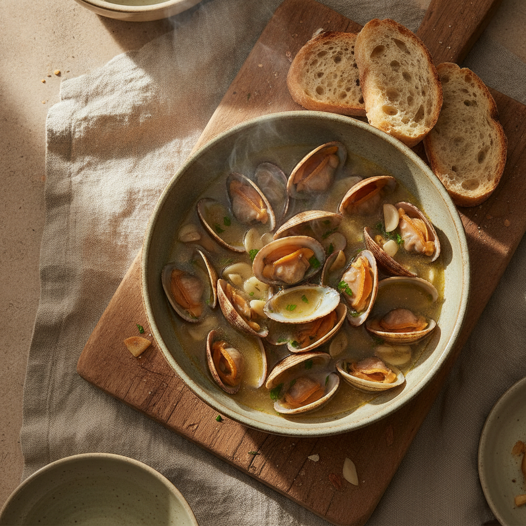 Berberechos al Vapor: Galician Steamed Cockles in White Wine