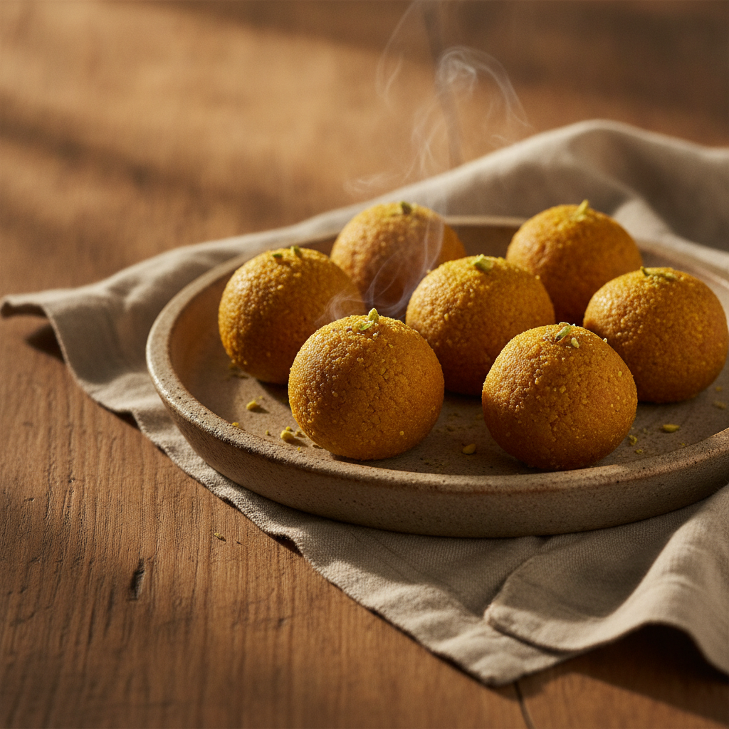 Roasted Chickpea Flour Sweet Balls