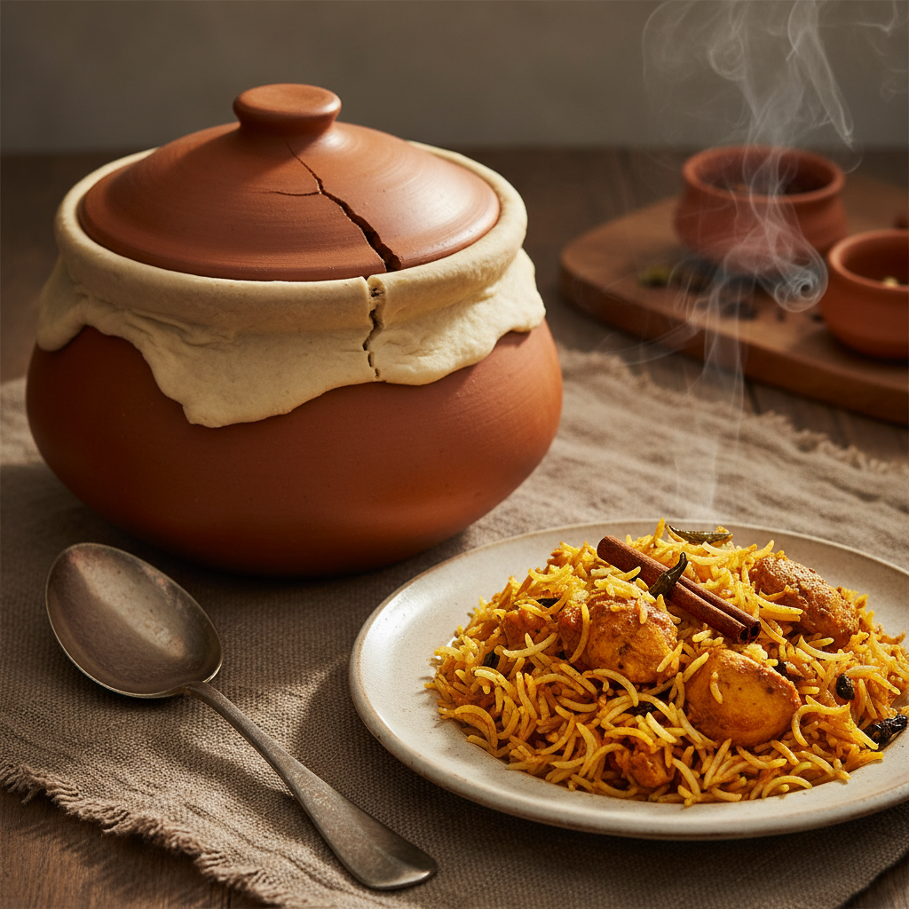 Hyderabadi Biryani: Kacchi Technique, Layered and Sealed