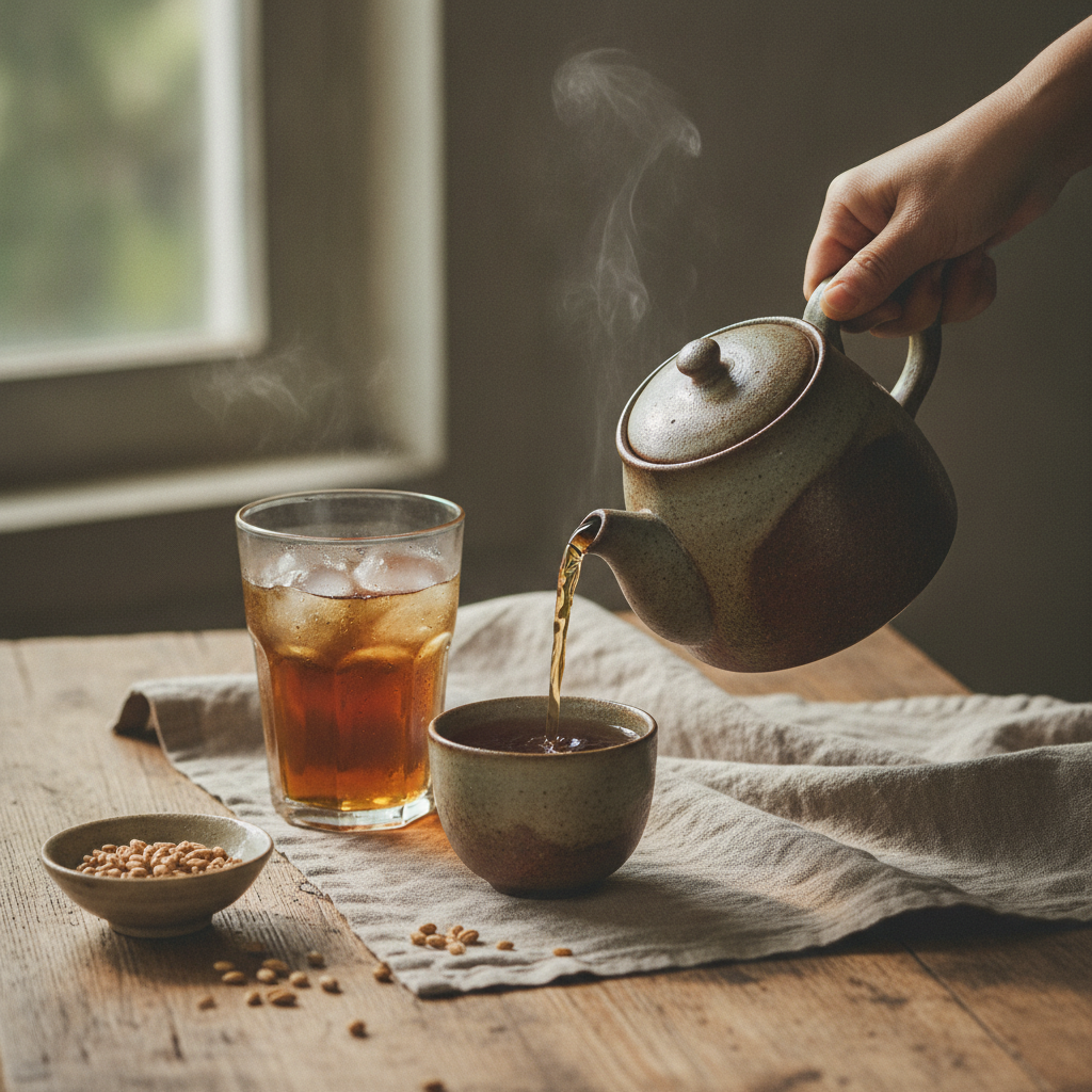 Refreshing Roasted Barley Tea, Served Hot or Cold