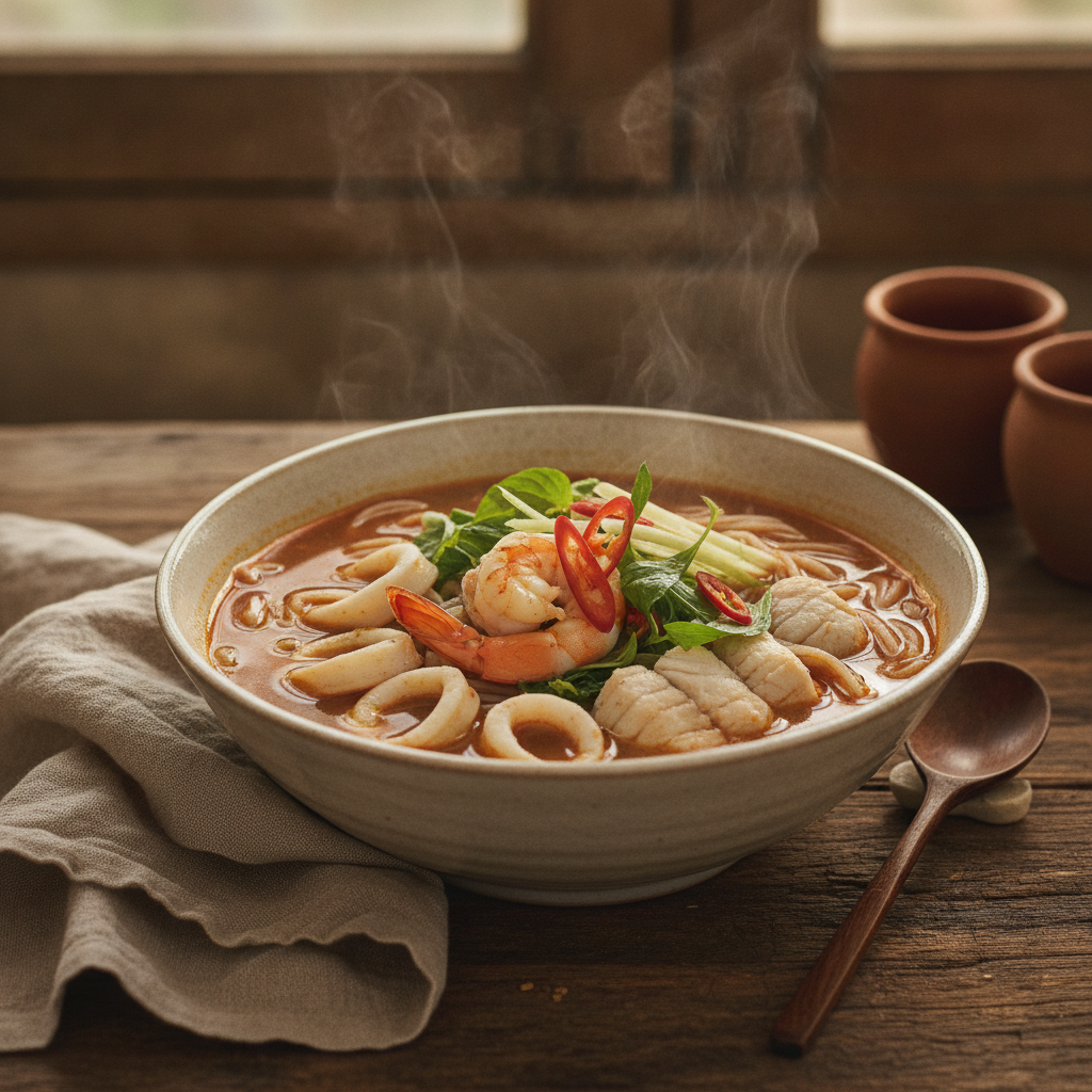Mekong Delta Noodle Soup with Seafood
