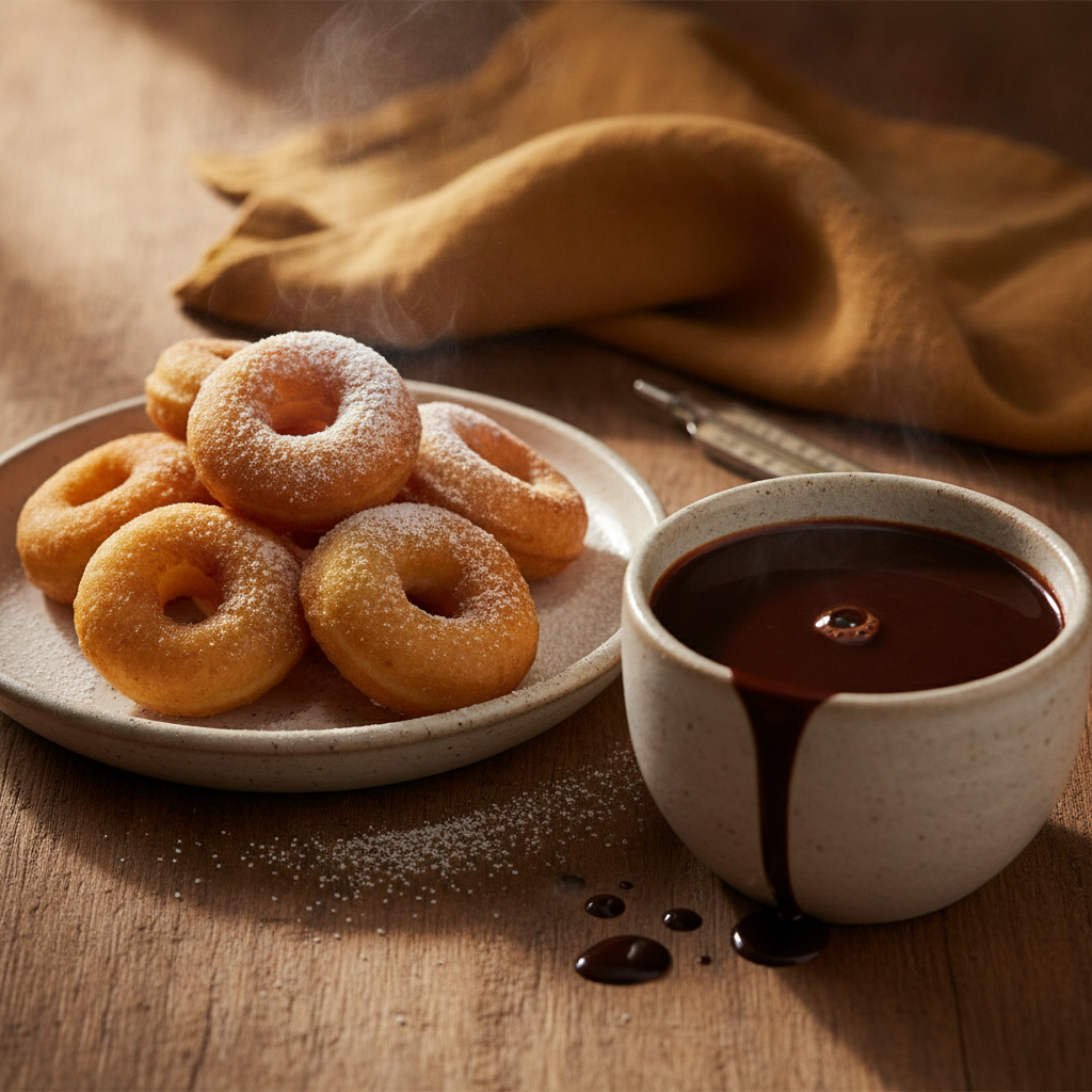 Bunyols de Figueres: Catalan Carnival Anise Fritters with Hot Chocolate