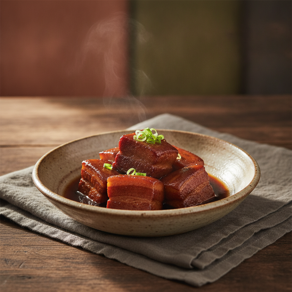Slow-Braised Japanese Pork Belly with Sweet Soy Sauce