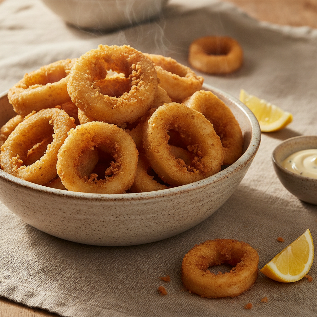 Crispy Roman-style Fried Calamari Rings