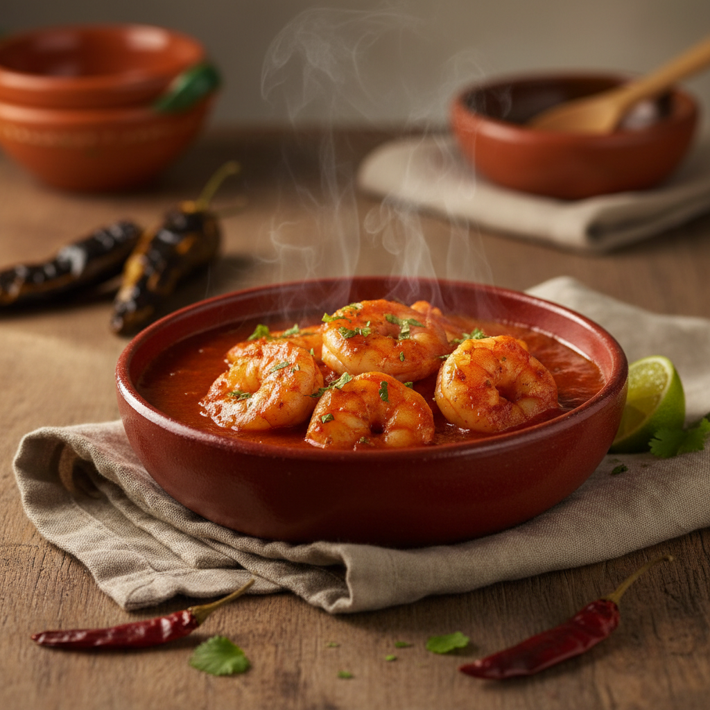 Camarones a la Diabla — Shrimp in árbol-guajillo fire sauce