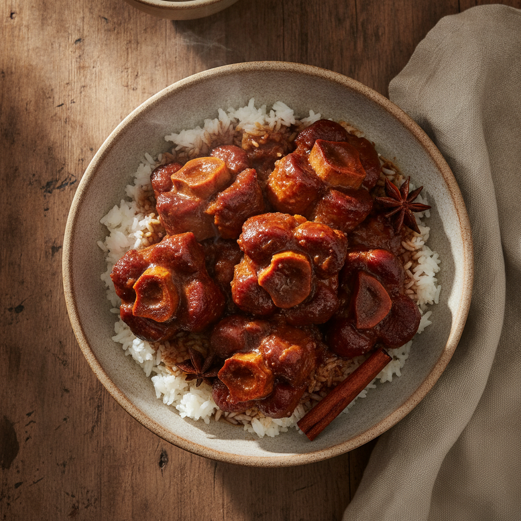 Cantonese Braised Oxtail with Five Spice and Dark Soy