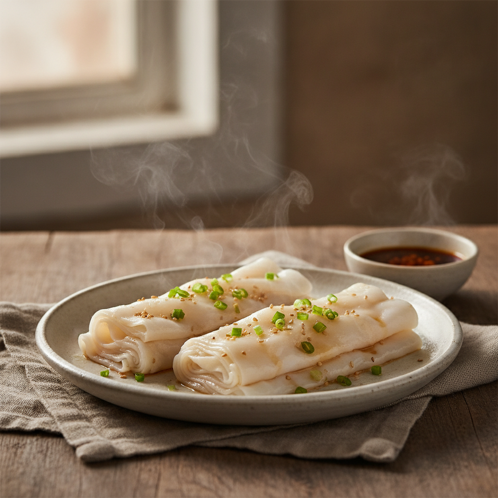 Cantonese Steamed Rice Noodle Rolls Cheung Fun