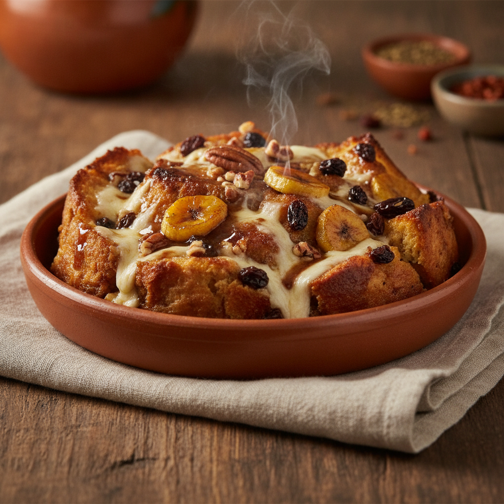 Capirotada: Mexican Bread Pudding with Piloncillo and Cheese