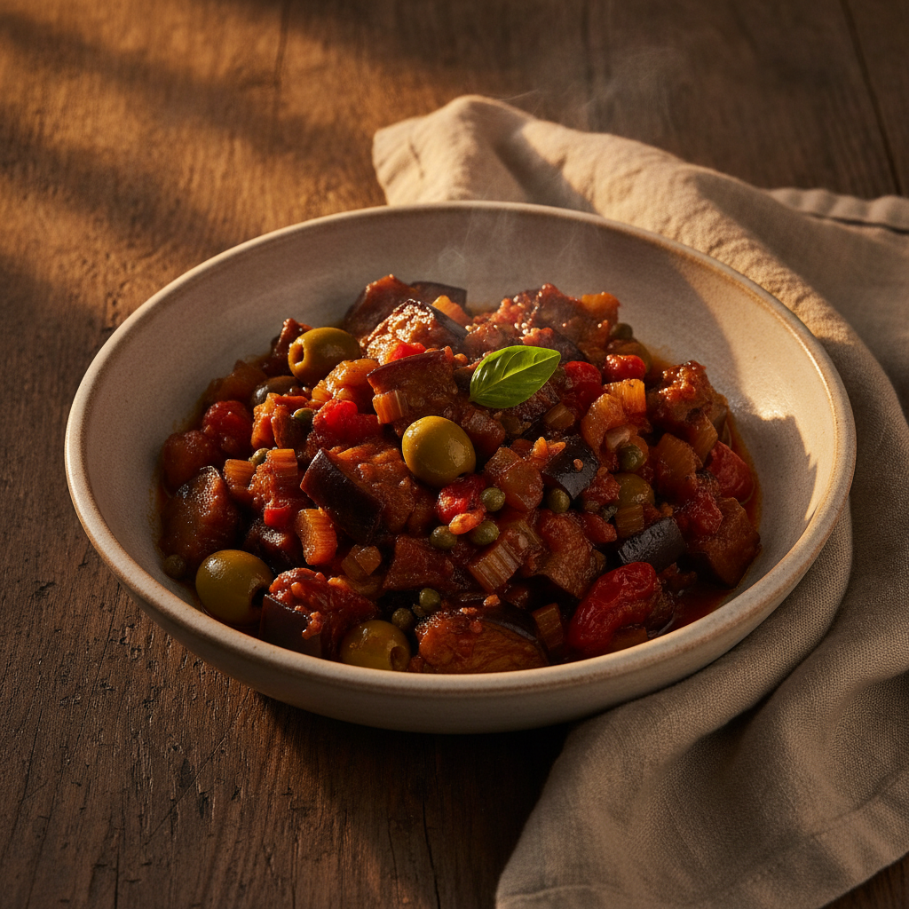 Caponata Siciliana — The Agrodolce Eggplant Relish That Gets Better Overnight