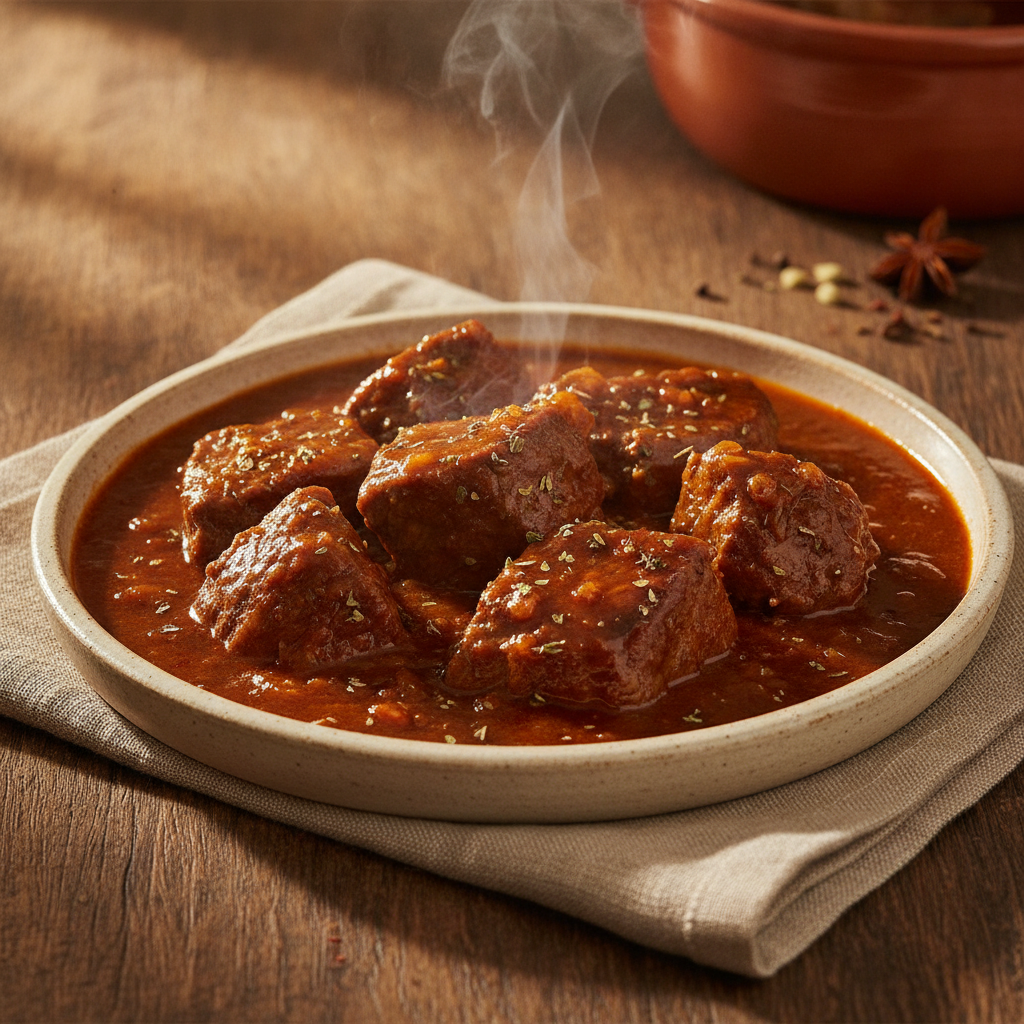 Traditional Spanish Stewed Meat with Rich Sauce