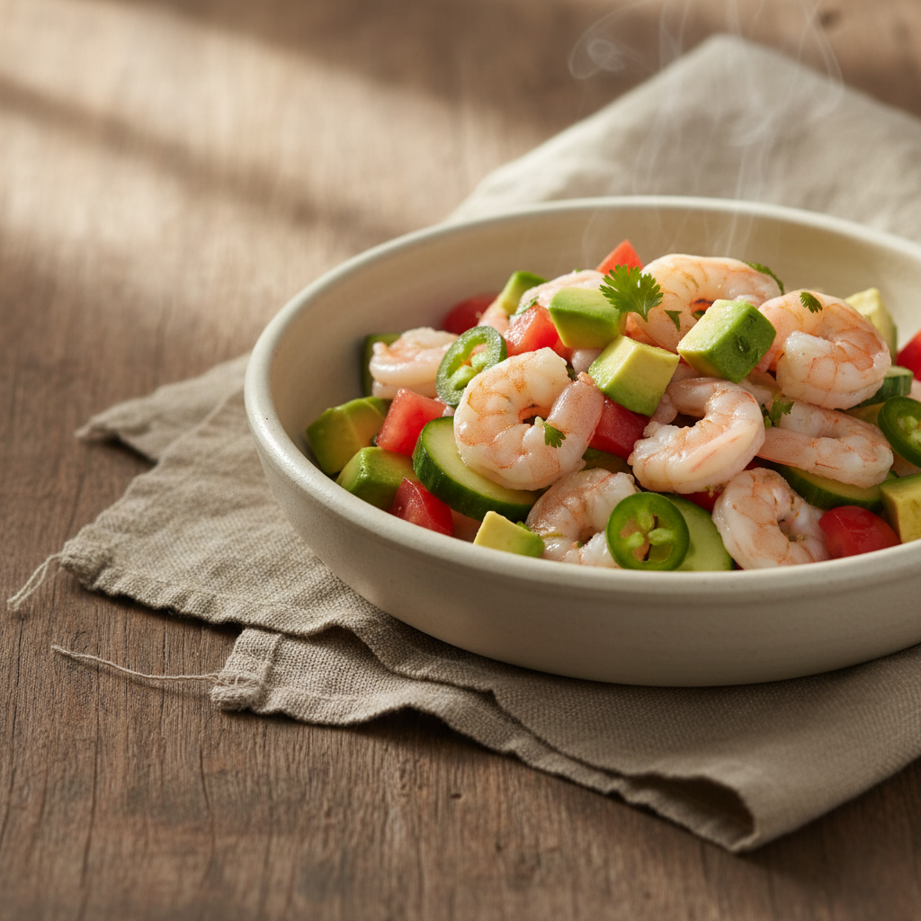 Ceviche de Camarón — Mexican shrimp ceviche with avocado