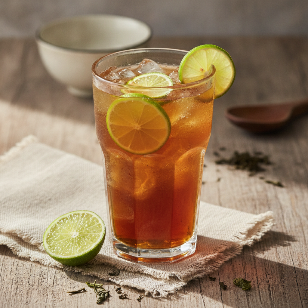 Refreshing Thai Iced Black Tea with Lime