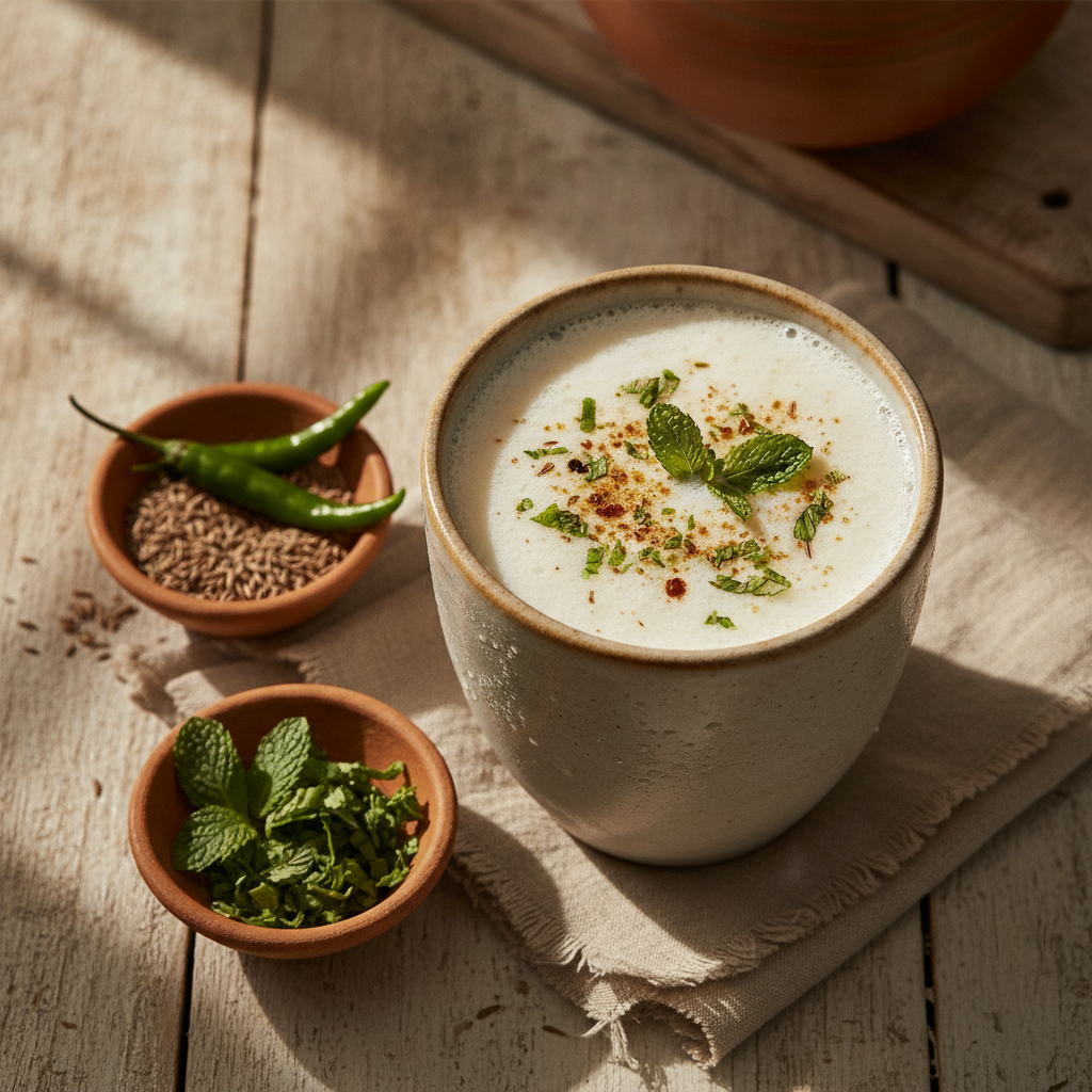 Chaas: Spiced Buttermilk Refreshing Probiotic Drink