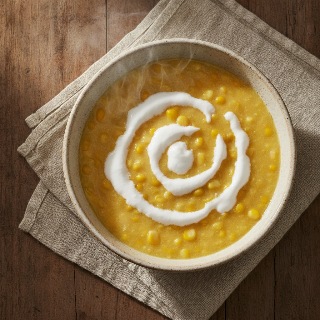 Sweet Corn Pudding with Coconut Milk