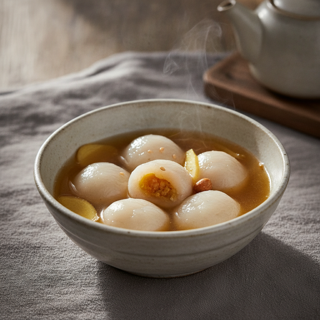 Sweet Glutinous Rice Balls in Ginger Syrup