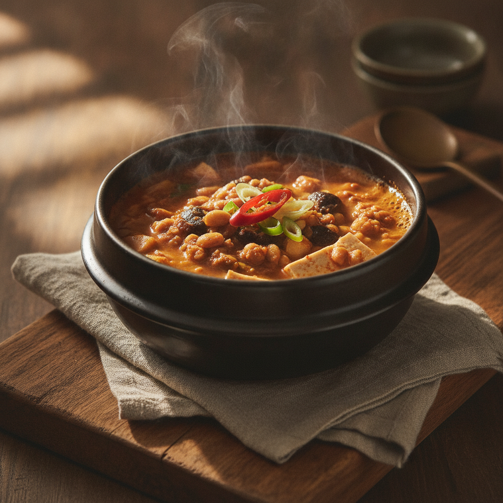 Robust Fermented Soybean Paste Stew, a Deeply Flavorful Dish