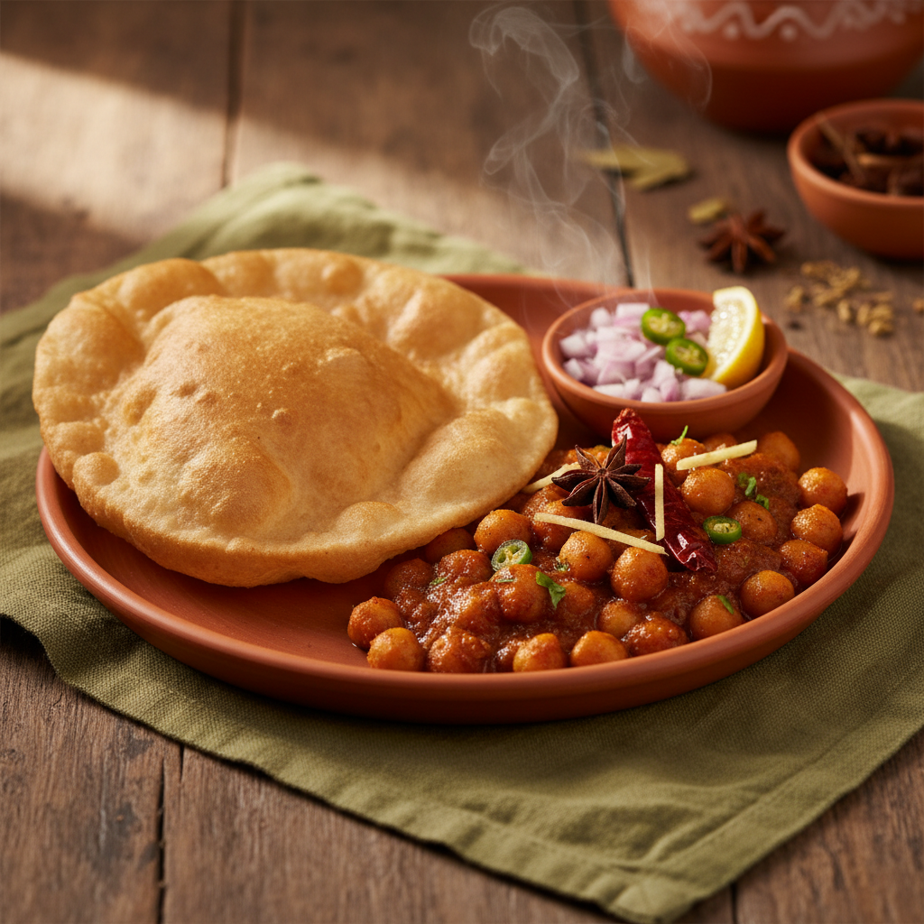 Chole Bhature: Spiced Chickpeas and Fried Bread, Done Together