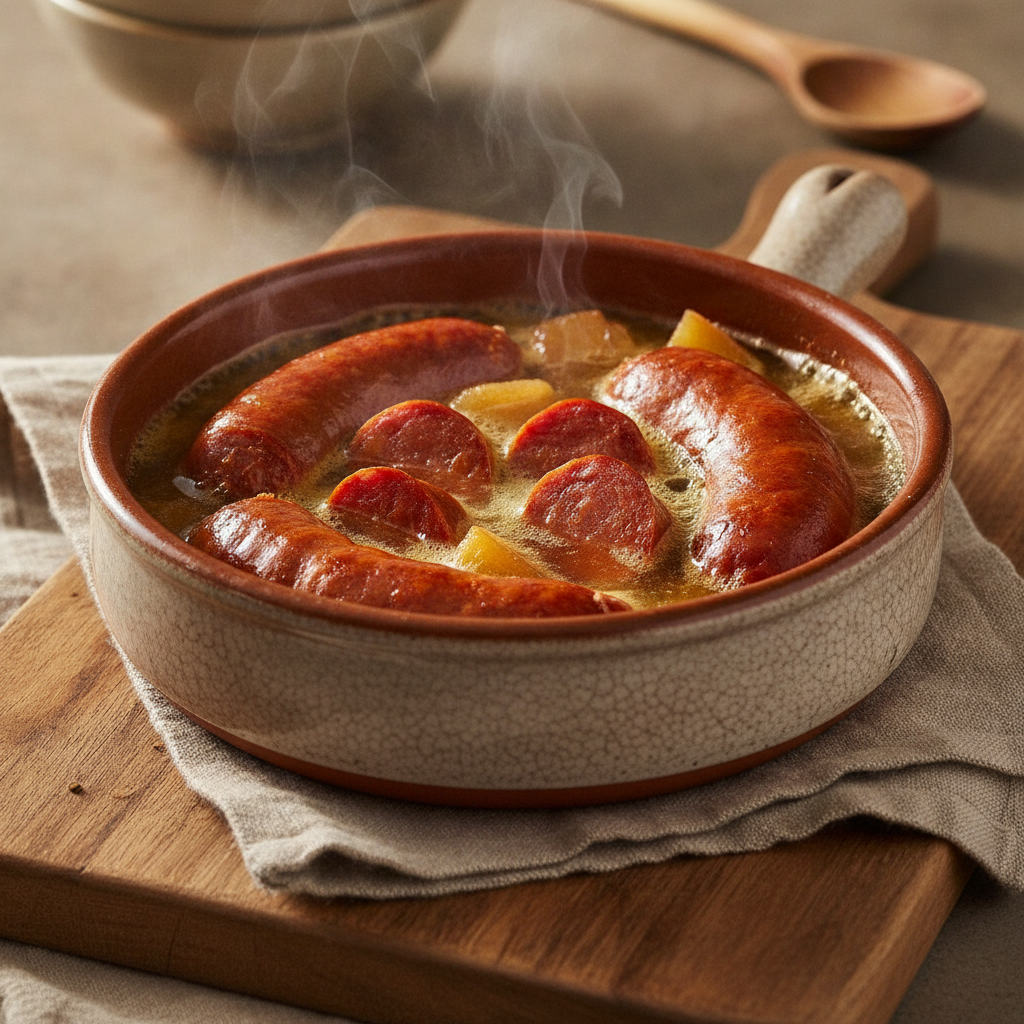 Asturian Chorizo Sausage Cooked in Cider