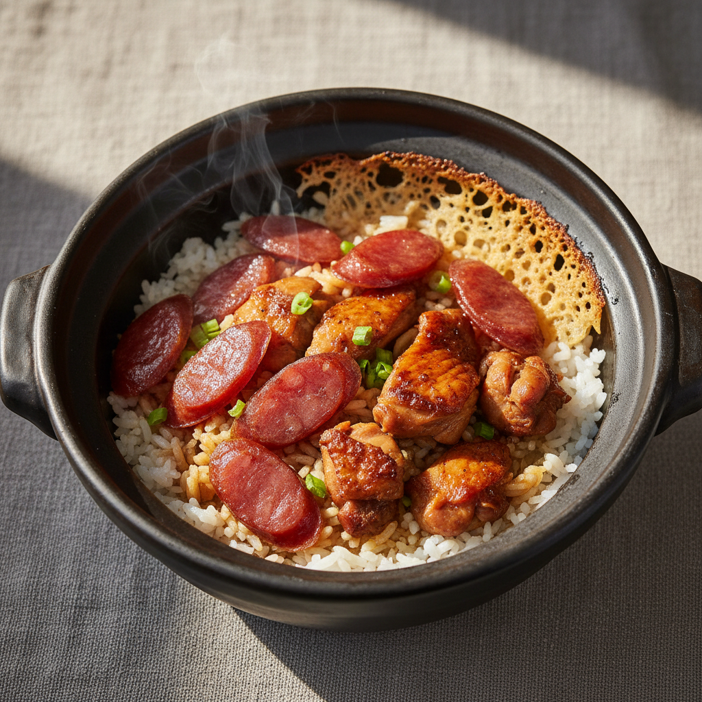 Claypot Rice with Lap Cheong and Chicken